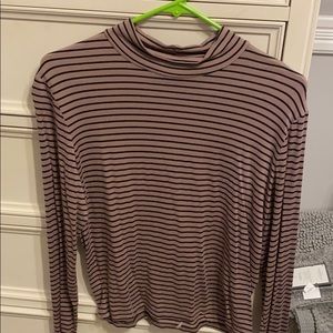 Grey and black long sleeve strip shirt